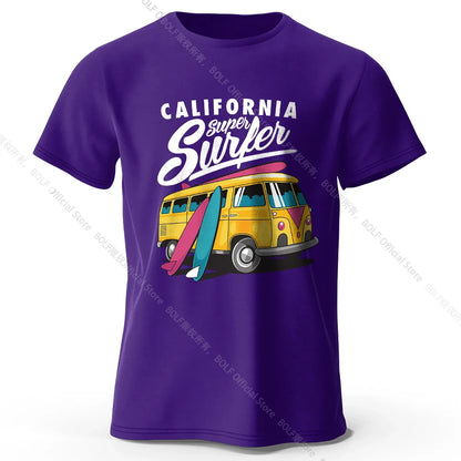 Surfer Sunrise Silhouette Printed Unisex Men Women T-Shirt Tees Tops 100% Cotton Ocean Wave Graphic Morning Ritual