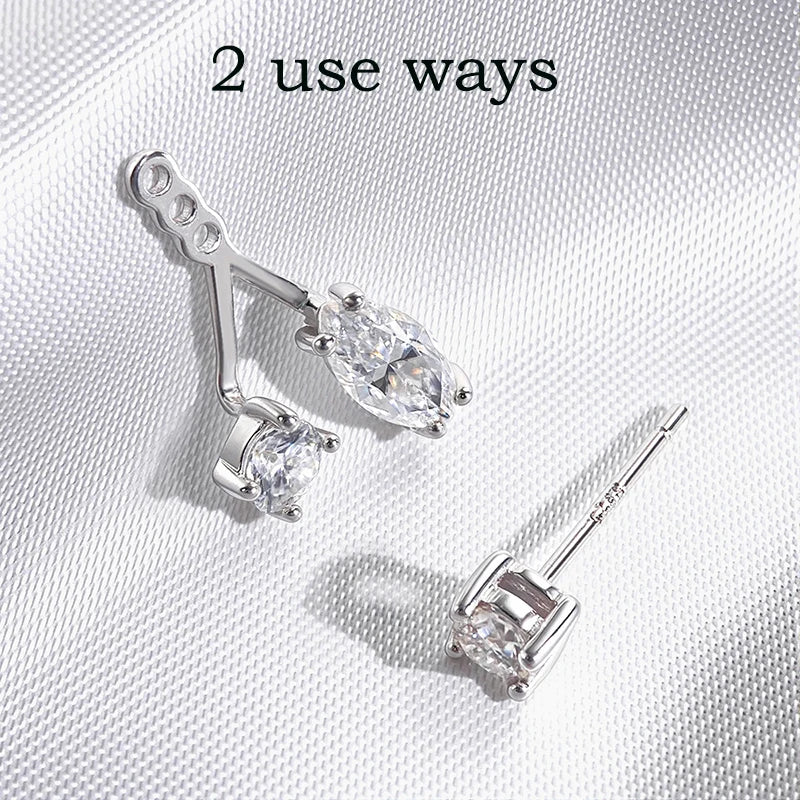 Certified Moissanite Drop Earrings Test Passed Jewelry Luxury Wedding Women S925 Sterling Silver Labd Diamond Earring