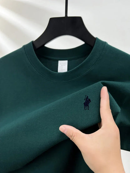 Luxury brand short sleeve men's round neck T-shirt summer fashion classic pony embroidery design 100cotton breathable casual top