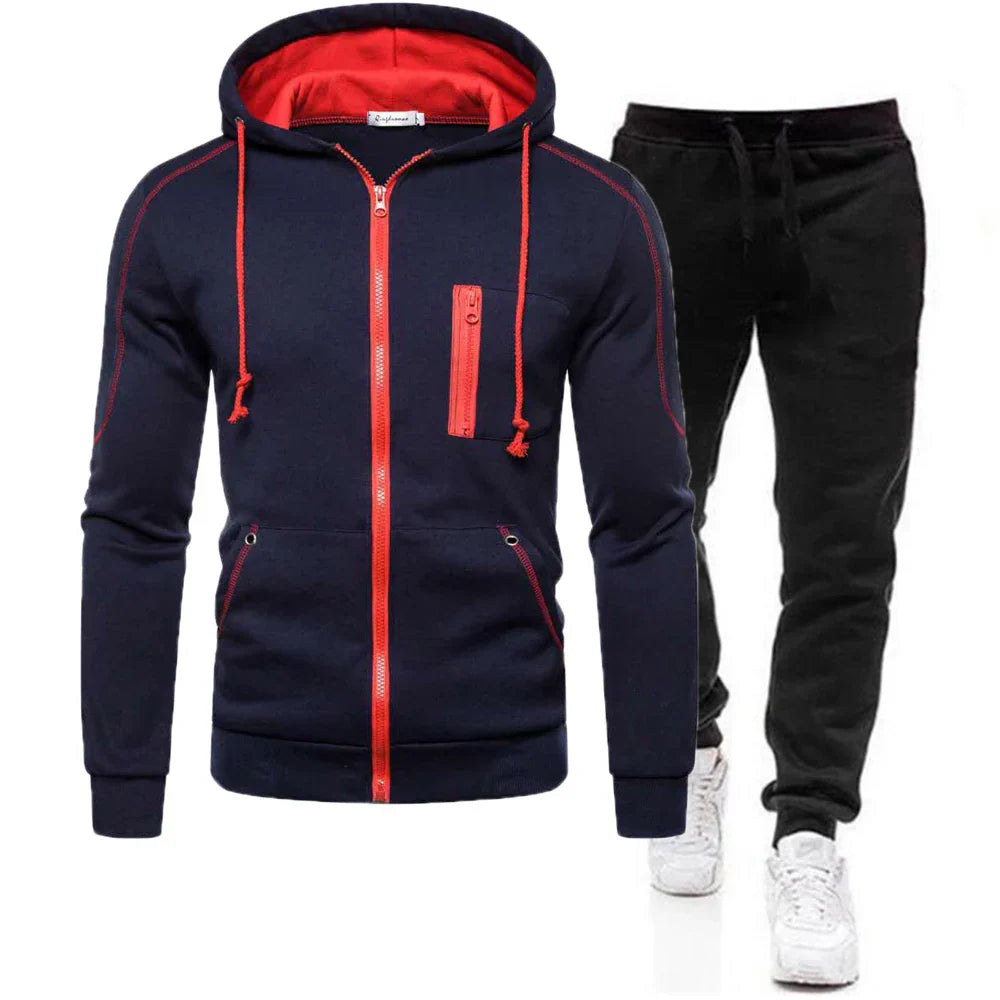 Casual Tracksuit Men Hooded Sweatshirt Outfit Spring Autumn Mens Sets Sportswear 2020 Male Hoodie+Pants 2PCS Jogging Sports Suit