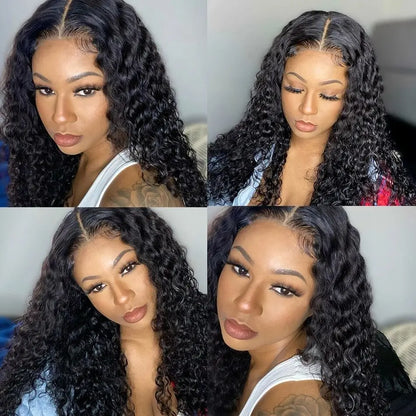 Water Wave Lace Front Wigs Glueless Wig Human Hair Ready To Wear Wigs Brazilian Lace Frontal Human Hair Wigs Pre Cut For Women