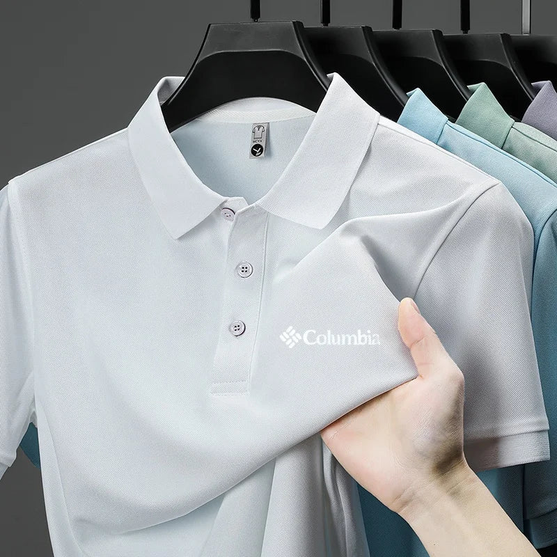 2026 new model men's golf short sleeves polo shirt lapel letter printing ventilate t-shirt business leisure exercise men's wear