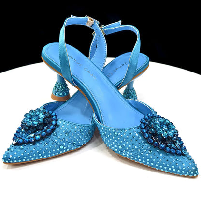 Elegant Italian Design Pink Butterfly Shoes and Bag Set for Women - Perfect for Parties and Weddings