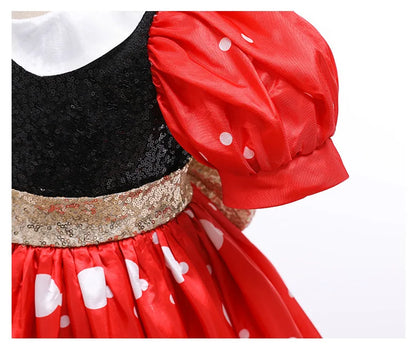 Girls Party Dresses Children Summer Clothes Kids Mouse Polka Dot Dress Girls Birthday Party Children's Day Halloween Costume