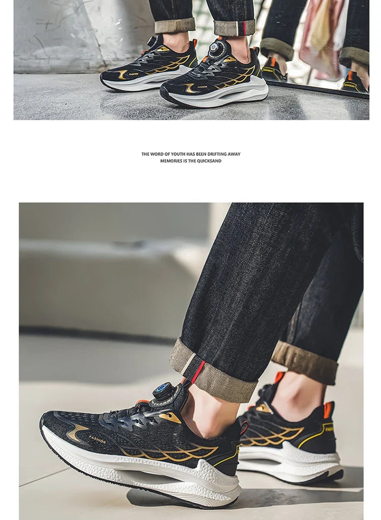 Summer Breathable Casual Sports Shoes for Men, New Fashionable and Versatile Breathable Mesh Rotating Buckle Running Shoes Suitable for Outdoor Sports and Daily Wear