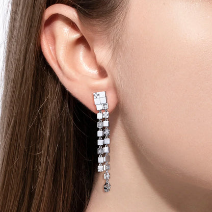 Moissanite Drop Earrings 925 Sterling Silver D Color Lab Created Diamond Multifunctional Dangle Earrings for Women