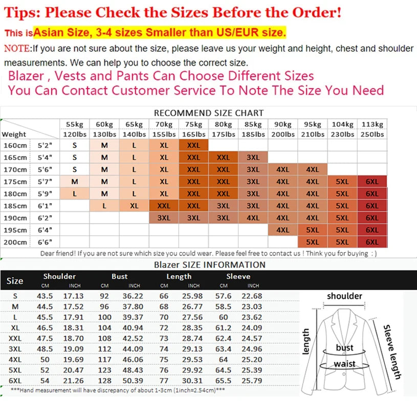 (  Blazer + Vest + Pants ) High-end Brand Gray Plaid Mens Formal Business Office Suit Three-piece Groom Wedding Dress Party Suit