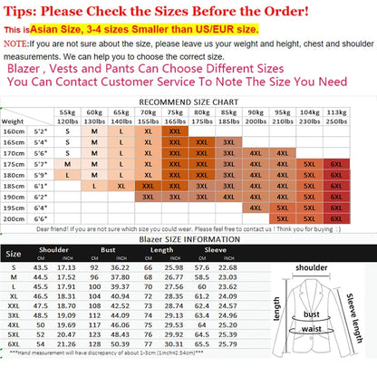 (  Blazer + Vest + Pants ) High-end Brand Gray Plaid Mens Formal Business Office Suit Three-piece Groom Wedding Dress Party Suit