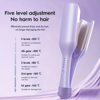 Ladies deep V big hair curling rod, 32mm long-lasting styling roller, fast heating, suitable for width and depth waves, holiday