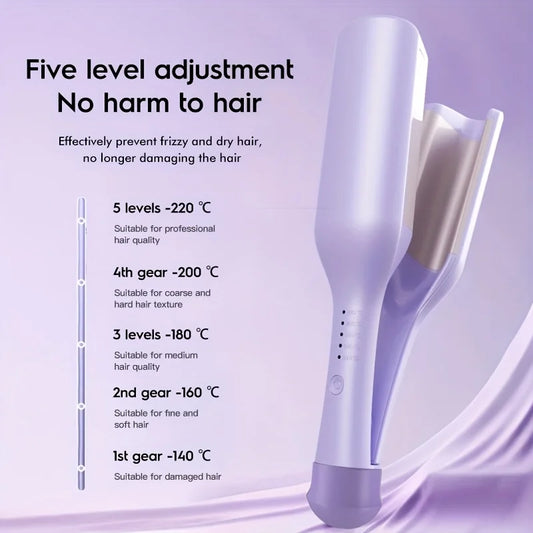 Ladies deep V big hair curling rod, 32mm long-lasting styling roller, fast heating, suitable for width and depth waves, holiday