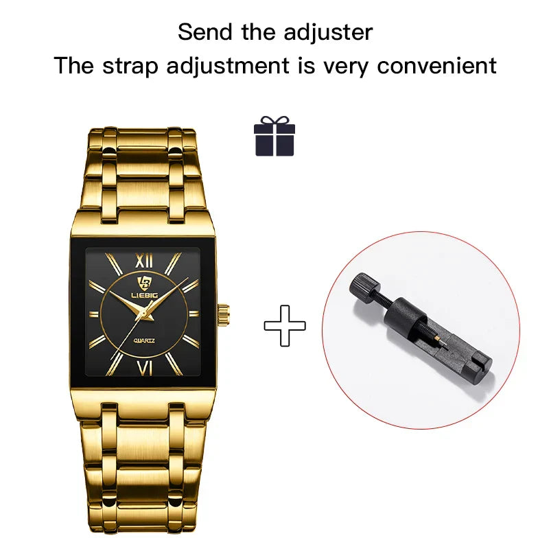 Luxury Golden Quartz Wristwatches For Female Girl Male Fashion 30m Waterproof Women Ladies Mens Watches Relogio Feminino