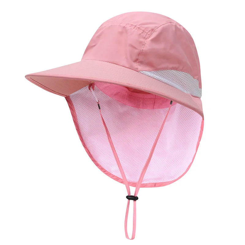 Outdoor Sun Hat for Women Youth Girls 50+ UPF Protection Safari Cap Wide Brim Fishing Hat with Neck Flap BeacH