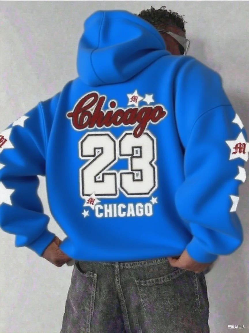Autumn and Winter Men Sweatshirt Men's Chicago 23 Graphic Hooded Hoodies Hombre Y2k Unisex Pullovers Hip Hop Women Hoodie Tops