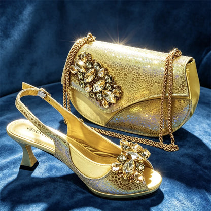 2026 New INS Style Green Elegant High Heels & Matching Bag Set for Women – Popular Nigerian Designer Shoes for African Ladies
