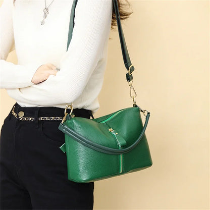 High Quality Genuine Leather Women Tote Bag Luxury Soft Cowhide Ladies Shoulder Crossbody Bags 2024 Fashion Female Messenger Sac