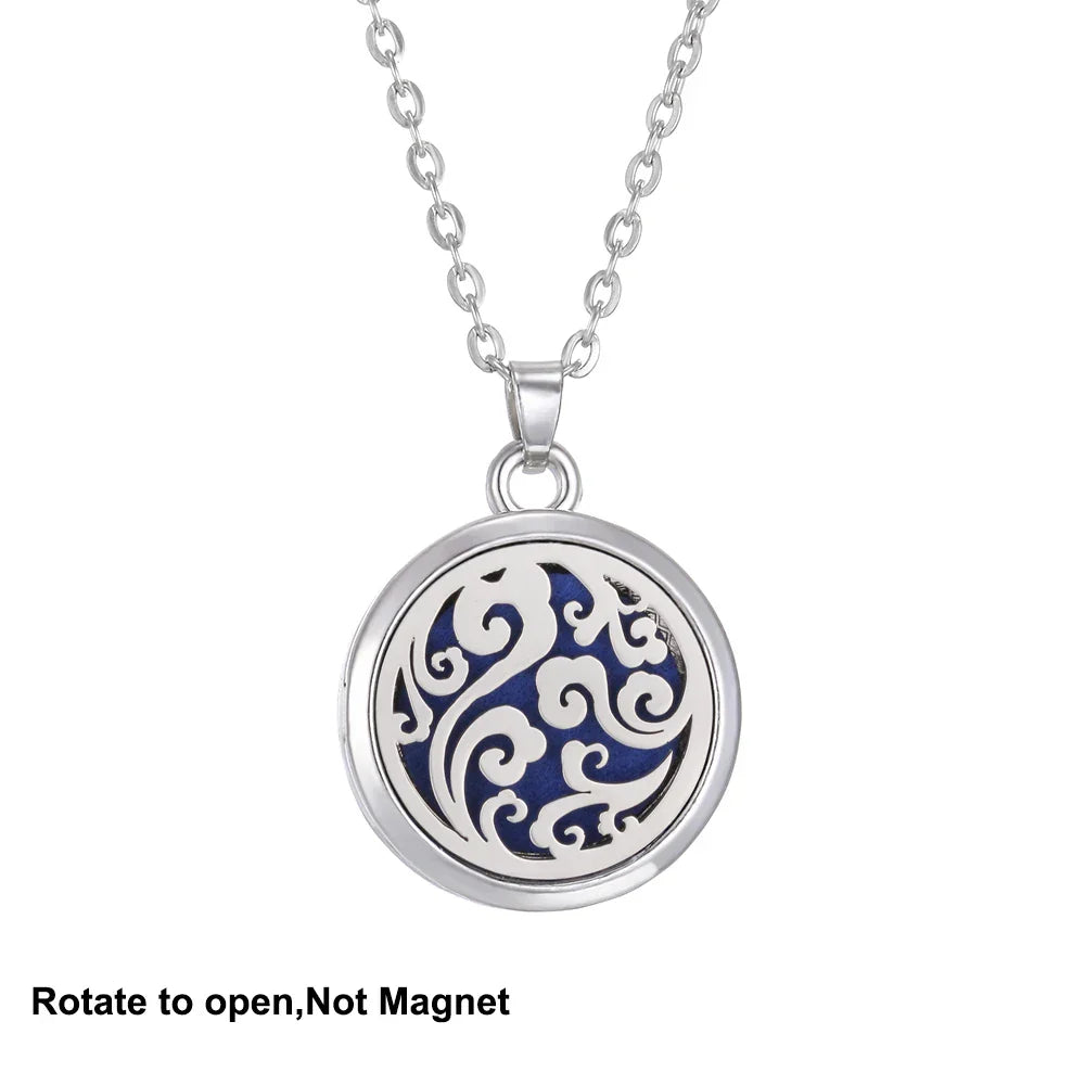 New Tree Of Life Aromatherapy Necklace Stainless Steel Essential Oil Diffuser Amulet Perfume Locket Pendant Women Jewelry Gift