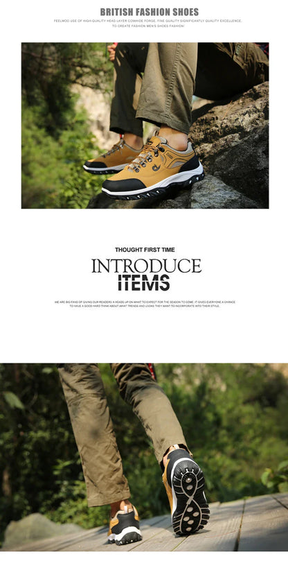 Men's leather Casual Shoes, Men's Sports Shoes, Spring,Autumn,Winter Shoes, Men's Tennis lightweight Wear-resistant Hiking Shoes