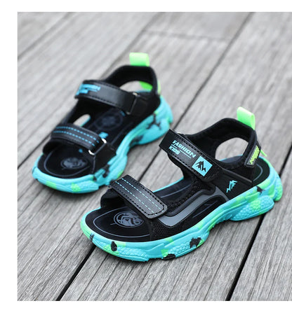 2025 Summer Boys Soft Sandals Fashion Children Shoes Autumn Light Cartoon Sandalias Flat Beach 4-12 Years Old Kids Shoes 12yrs