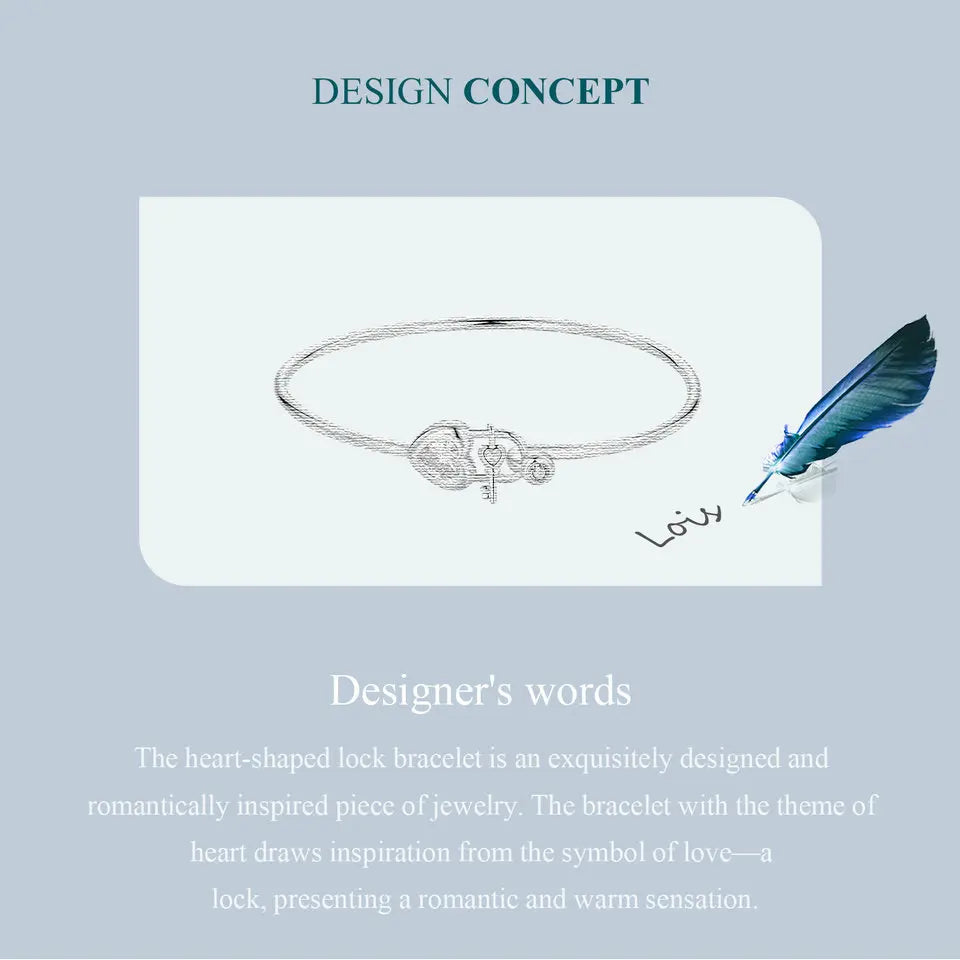 Dainty 925 Sterling Silver Lock Bar Bracelet for Women Delicate Thin Cuff Bangle Bracelet White Gold Plated Jewelry