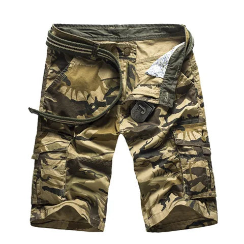 No Belt Camouflage Camo Cargo Shorts Men 2024 New Mens Casual Shorts Male Loose Work Shorts Man Military Short Pants Plus Size