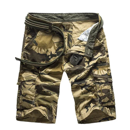 No Belt Camouflage Camo Cargo Shorts Men 2024 New Mens Casual Shorts Male Loose Work Shorts Man Military Short Pants Plus Size