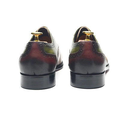 Luxury Italian Men's Wedding Dress Shoes Genuine Leather Cap Toe Lace-up Oxfords Lace-up Brogue Black Business Formal Shoes Man