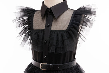 Weirdo Family Costume with Belt Halloween Role Play Gothic Cosplay Apparel The Day Begin with W Birthday Party Ball Gown Dresses