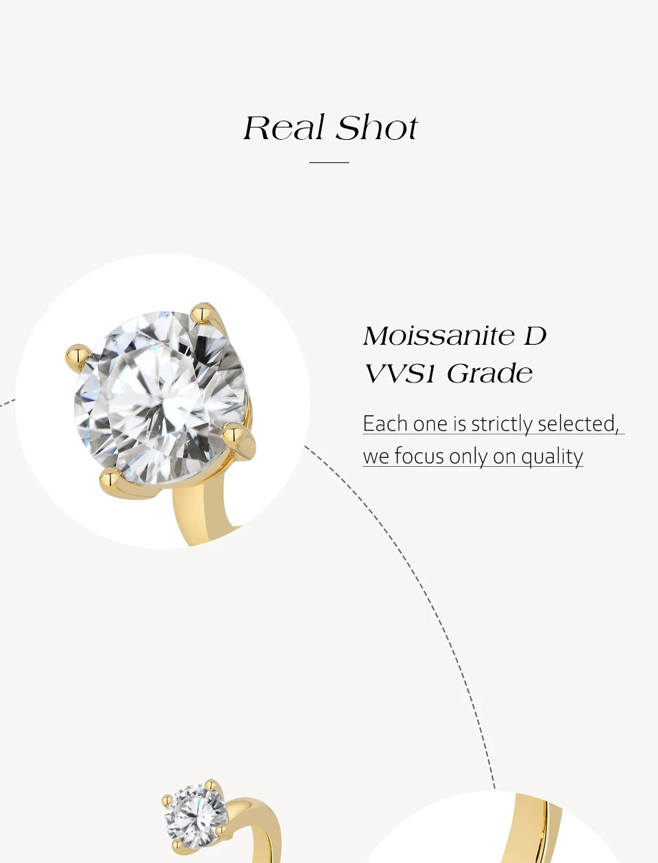 Two Stone Round Cut Moissanite Ring for Women 100% S925 Silver Personalized Open Rings Daily Wear Korean Style Jewelry