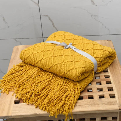 Aesthetic Nordic Plaid Knitted Throw Thread Blankets on the Bed Sofa Throw Travel TV Nap Blankets Soft Towel Bed Plaid Tapestry