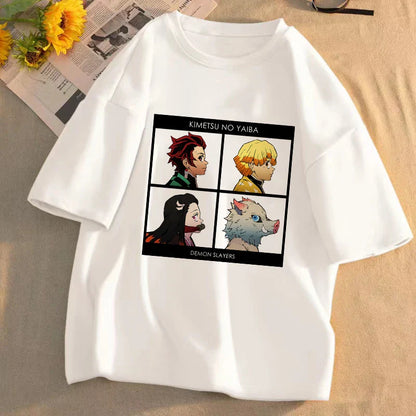 Demon Slayer Anime T-Shirt Kimetsu No Yaiba Unisex Graphic Tee Summer Short Sleeve Casual Cartoon Top Streetwear Anime Gift