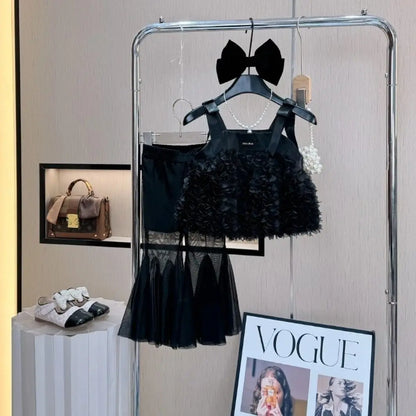 Girls' set summer new style baby girl stylish summer style little girl fashionable suspender fashion children's two-piece set