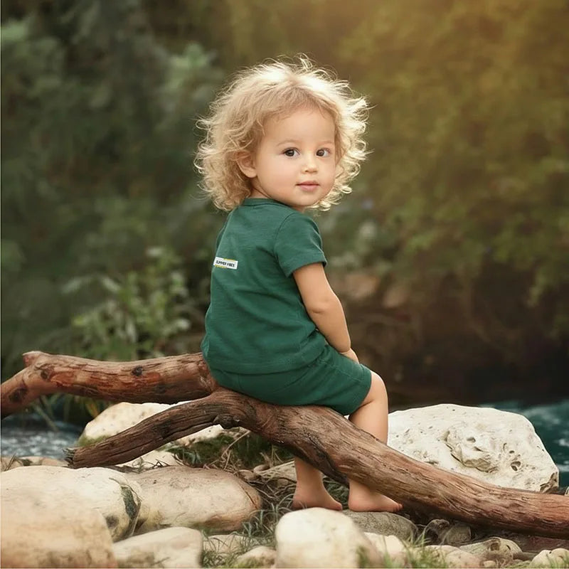 Family clothes with pockets summer label design children's boy and girls dress shirts baby set teenage skirt set