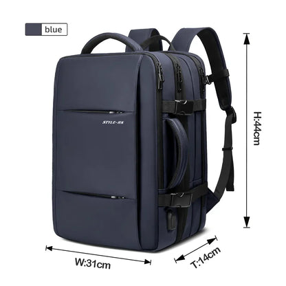 Business Backpack for Men Waterproof Anti-Theft 15.6” Laptop Backpack Casual Large Capacity Expandable Travel Bag Short Trip