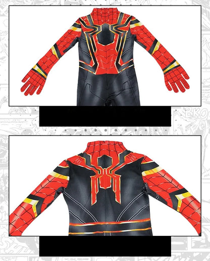 Kids Spider Boy Cosplay Costume Superhero Morales Cosplay Jumpsuit Miles Zentai Jumpsuit Halloween Carnival Party Costume Adult