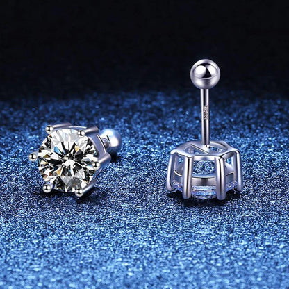 6.5mm Certified Moissanite Stud Earrings for Men Women Created Diamond Studs S925 Rhodium Plated Luxury Quality Jewelry