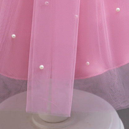 Toddler Girl Red Princess Dress Baby Girl 1st Birthday Party Tutu Gown Backless Bow Beading Xmas Costume