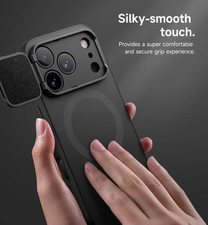 iPhone 17 Pro Max Case Magnetic Protective Cover with Camera Cover Adjustable Metal Kickstand