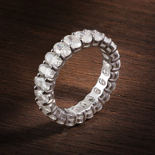 D VVS1 3*5mm Oval Moissanite Rings for Women Men Engagement Wedding Eternity Bands with GRA s925 Sliver Plated 18k Ring