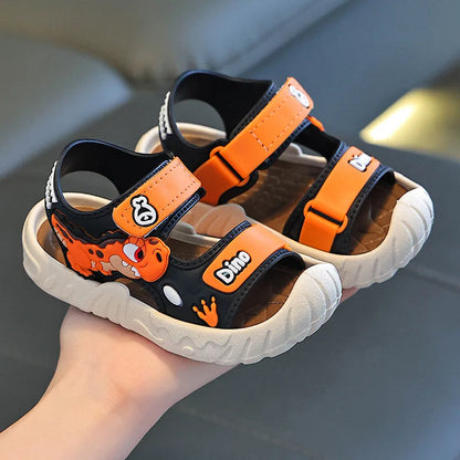 Children' Fashion Sport Sandals Geometric Patterns Breathable Wear-resistant Soft Shoes With Adjustable Velcro For Boys & Girls