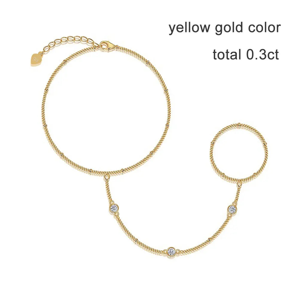 3mm D Color Moissanite Bracelets for Women 14-21cm Adjustable Chain GRA Certified s925 Sterling Silver Bubble Bracelet