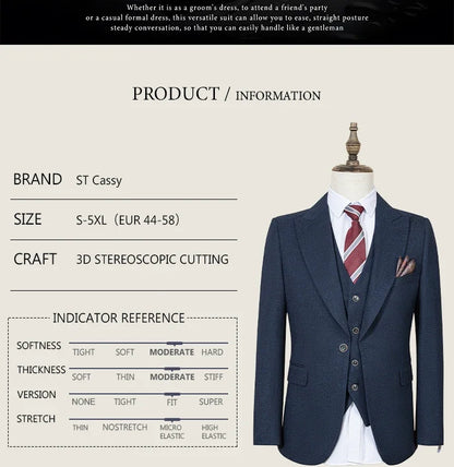 High Quality Dark green Male Groom Wedding Blazers Slim fit casual evening gown Business Office  Men's Suits