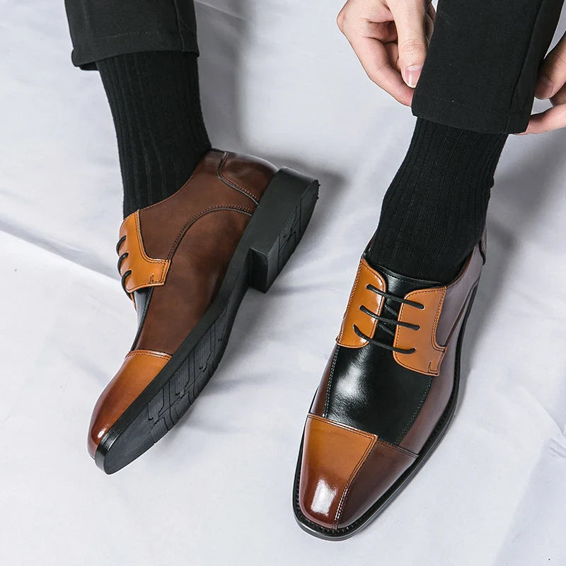 British Dress Social Leather Shoes Men Classic Brogues Office Casual Business Shoes For Men Large Size Formal Leather Shoes Man