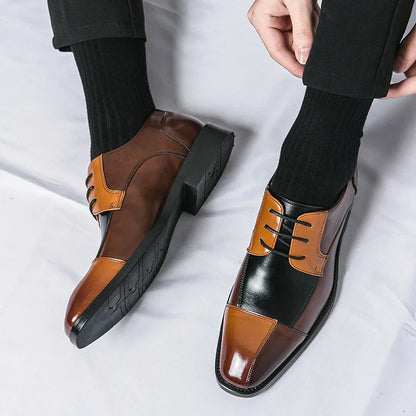 British Dress Social Leather Shoes Men Classic Brogues Office Casual Business Shoes For Men Large Size Formal Leather Shoes Man