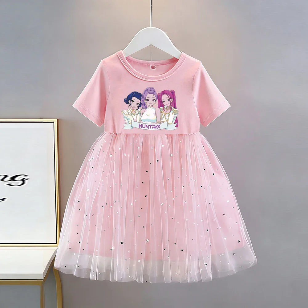 Summer New Girls Short-sleeved Dresses Kids Elegant Princess Dress Dress Baby Princess Girls Dress Children Birthday Party Dress