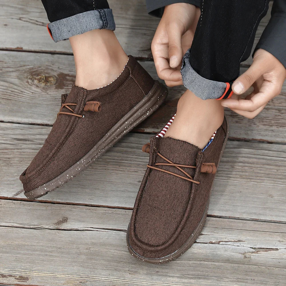 Plus Size Men's Solid Color Breathable Slip On Classic Loafer Shoes Comfy Casual Durable Lightweight Walking Shoes