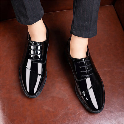 Men's Classic Modern Formal Business Oxford Shoes X-Stripe Comfortable Tuxedo Casual Lace-Up Derbys Dress Shoes