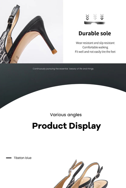 2024 Heels Women's 7cm High Heels Ankle Strap Heeled Sandals Wedding Party Dress Shoes