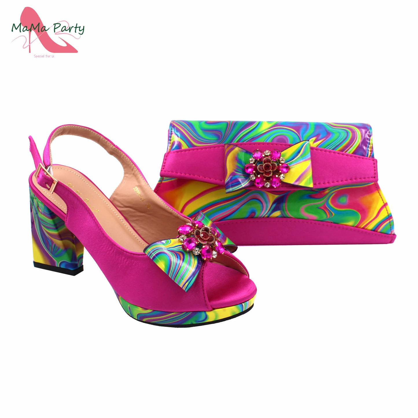 Red Color Italian Design Shoes Matching Bag Set Super High Heels Pumps for Garden Party
