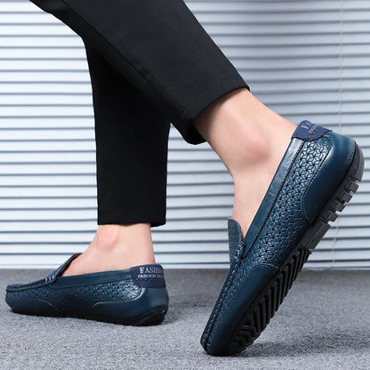 Summer Luxury Brand Men Casual Shoes Soft Genuine Leather Mens Loafers Moccasins Italian Designer Breathable Slip on Boat Shoes