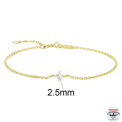 2.5mm Moissanite Bracelets For Women S925 Silver 18K Gold Plated Emerald/Pear Cut Lab Diamond HandChain Party Fine Jewelry